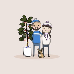 Custom Illustrated Couple Art Print | Family Illustrated Poster | Wedding Gift | Anniversary Gift | Custom Portrait | Illustrated Portrait