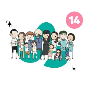 14 PEOPLE/PETS DIGITAL Custom Portrait, Cartoon Portrait, Unique Hand-Drawn Digital Portraits: Personalized Gifts in Just Days!