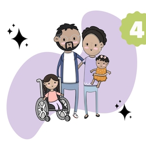 4 Personen / Haustiere DIGITAL Benutzerdefinierte Porträt, Cartoon Porträt, einzigartige handgezeichnete digitale Porträts: personalisierte Geschenke in nur wenigen Tagen!