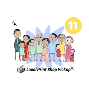 11 PEOPLE/PETS DIGITAL Custom Portrait, Cartoon Portrait, Unique Hand-Drawn Digital Portraits: Personalized Gifts in Just Days!