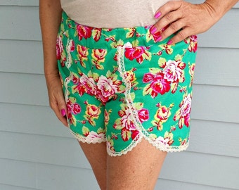 Women's Coachella Shorts PDF Sewing Pattern ... Sizes XS-XXL