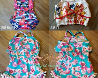 Baby Emerie Romper & Crop Top PDF Pattern Sizes NB-2T