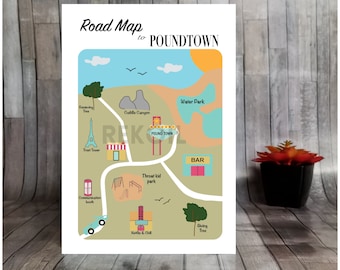 Road Map to Poundtown Card | Anniversary Card |  Adult Valentines day Card | Lewd Cards