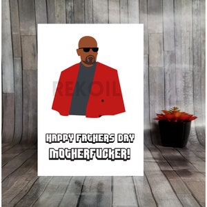 tarjeta del día del padre / Tarjeta inspirada en el eje / Tarjeta Samuel L Jackson
