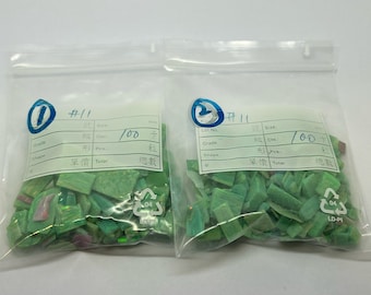 No.11 100ct Green Crushed Opal / Synthetic Opal/ Inlay Material / Jewelry Making / Woodworking / Ring Making / Nail Art/ Nail Gel