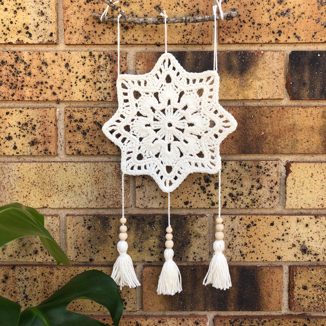 Boho Crochet Wall Hanging Etsy