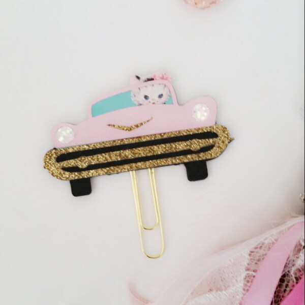 Planner clip, Kitty planner clip, Kitty clip, Paper clip, Cute stationery, Stationery, Planners, Planner supplies, Car paper clip, Clip