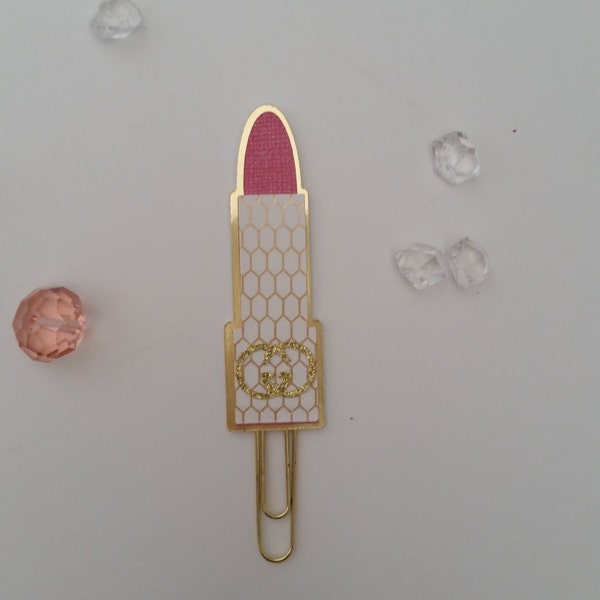 Glam Lipstick Planner Clip, Planner clip, Paper clip, Stationery