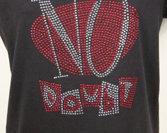 No Doubt-Logo (7,5 "x 6,75") in leuchtendem Rot und klaren Strasssteinen Plus Size Tank Top-*kostenloser Versand in den USA*