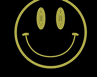 Happy Face (8,5" x 8,5") in strahlend klarem oder gelbem Strass T-Shirt, Tank Top oder Hoodie - **kostenloser Versand in den USA**