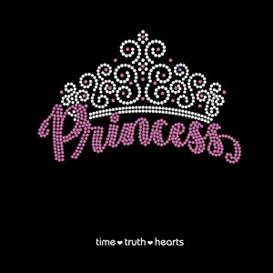 Princess Design (8,75 &quot;x 7,25&quot; ) in brillanten klaren und rosa Strasssteinen, T-Shirt, Tank Top oder Hoodie - **Kostenloser Versand in den USA**