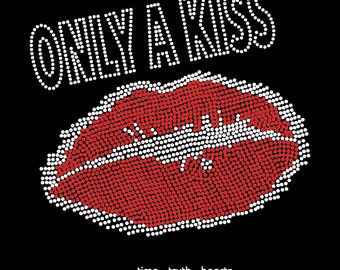 Nur ein Kuss (10,7 "x 25,0") in brillantem klaren und roten Strasssteinen T-Shirt oder Tank Top - **Kostenloser Versand in den USA**