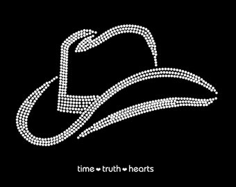 Cowboy-Hut (10 "x 5") in Brilliant klar oder rot Strass-T-Shirt, Tank Top oder Hoodie- **kostenloser Versand in den USA**