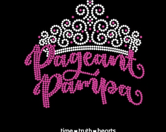 Festzug Pampa Design (8" x 7,5") in Brilliant klar und rosa Strasssteinen, T-Shirt, Tank Top oder Hoodie - **Kostenloser Versand in den USA**