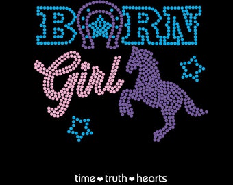 Barn Girl (7" x 6") in clear, pink and amethyst rhinestones- T-shirt, Tank Top or Hoodie- **Free shipping in the U.S.**