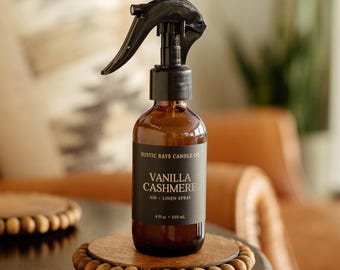 Vanilla Cashmere Room Spray - Air + Linen Spray - 4 oz Amber Glass Bottle