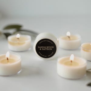 Bois de santal et safran - Bougie chauffe-plat - Bougies chauffe-plat 100 % cire de soja