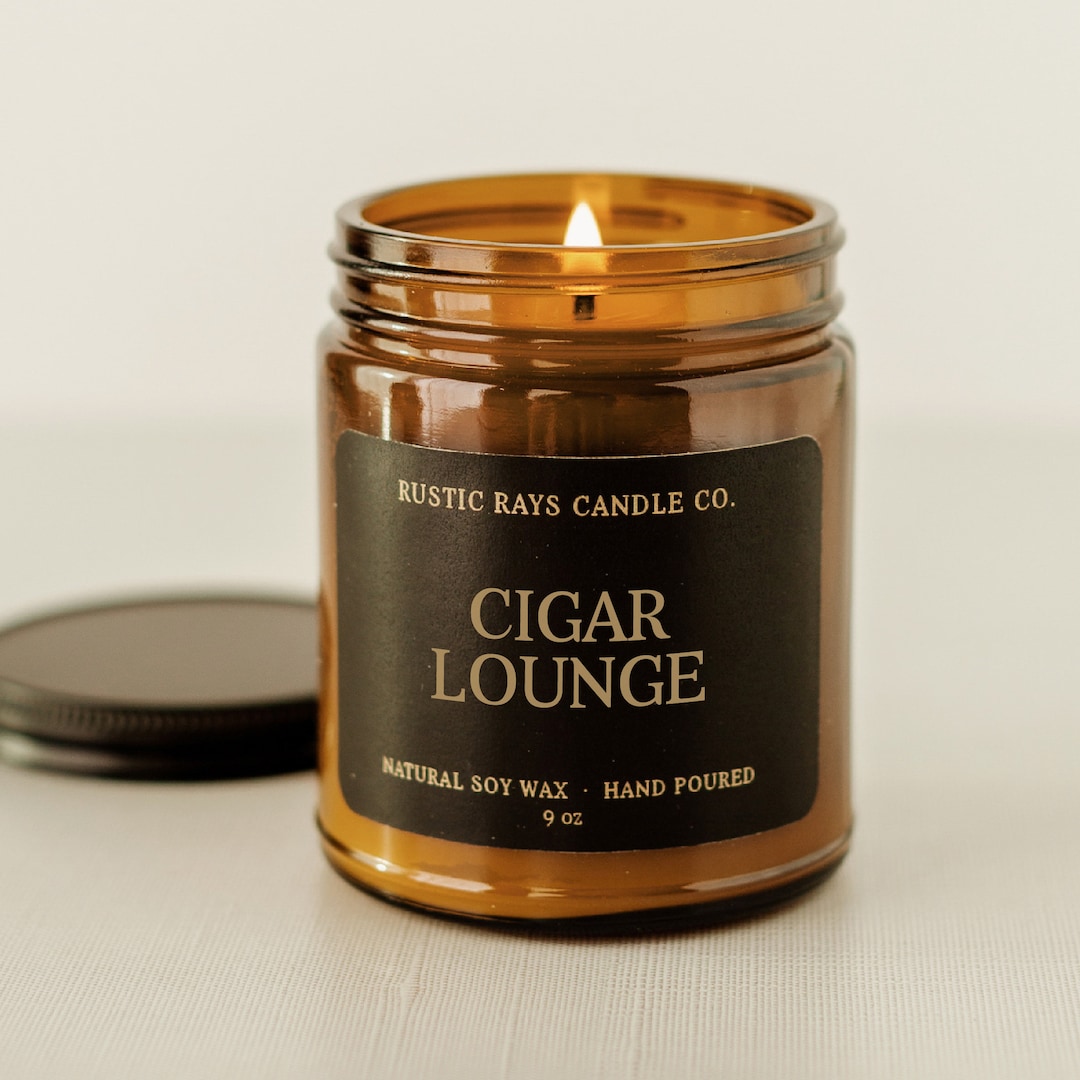 Cigar Lounge Candle 100 Soy Candle Cotton Wick Phthalate Free 9 Oz