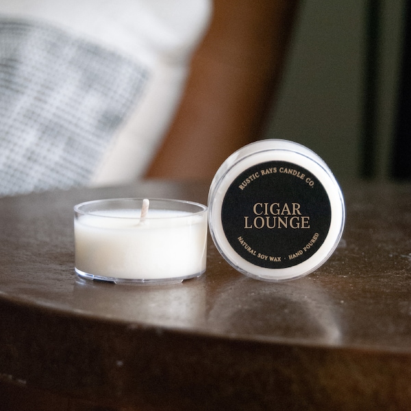 Cigar Lounge - Soy Tea Light Sample - Mini Candle