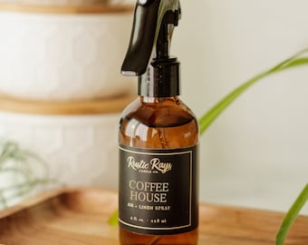 Coffee House Room Spray - Air + Linen Spray - Amber Glass Bottle - 4 oz