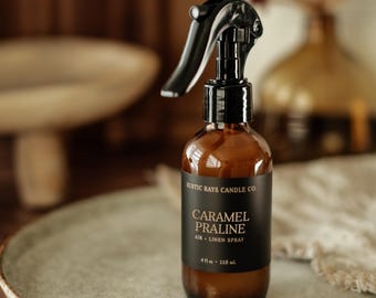 Caramel Praline Fall Room Spray - 4 oz Glass Bottle - Air + Linen Spray