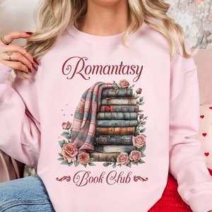Romantasy Book Club PNG, Romantasy Reader Digital Download Sublimacja PNG Projekt graficzny Booktrovert Valentine Bibliotekarz Fantasy Book Nerd
