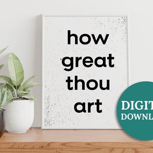 How Great Thou Art Printable Wall Art, Digital Download, Hymn Printable, Hymn Wall Art, Then Sings My Soul, Christian Printable Art Quote