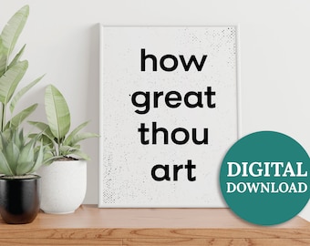 How Great Thou Art Printable Wall Art, Digital Download, Hymn Printable, Hymn Wall Art, Then Sings My Soul, Christian Printable Art Quote