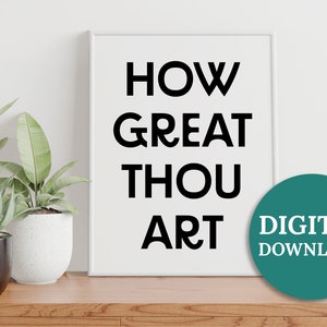 How Great Thou Art Printable Wall Art, Digital Download, Hymn Printable, Hymn Wall Art, Then Sings My Soul, Christian Printable Art Quote