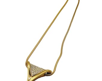 Vintage Signed Panetta Pave Slide Necklace (A719-A)