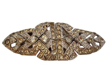 Vintage Signed Coro Rhinestone Duette Clip (A3667)
