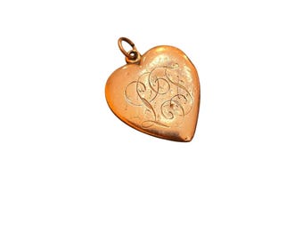 Antique Gold Filled Heart Pendant (A8191)