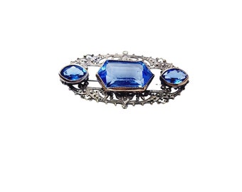 Vintage Art Deco Glass Brooch (A2995)