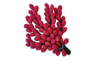 Vintage Sugared Hand Wired Berry Brooch (A1667)