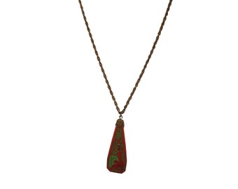 Vintage Egyptian Revival Neiger Style Czech Pendant Necklace (A3365)
