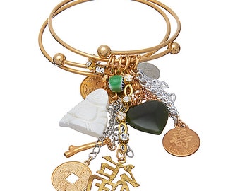 Double strand Buddha beaded bracelet