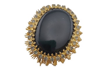 Vintage Unique Wired Glass Rhinestone Brooch (A3374)