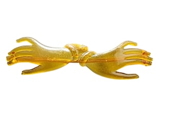 Vintage Unusual Double Hand Barrette (A2537)