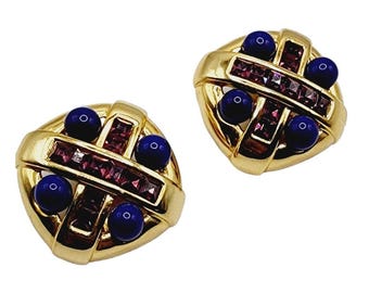 Vintage 80s Amazing Signed Craft Clip Earrings (A2569)