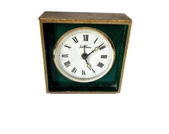 Vintage Seth Thomas Brass Made In Germany Mini Table Top Clock