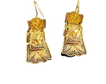 Estate 14KT Gold Cantinelle Earrings (A1759)