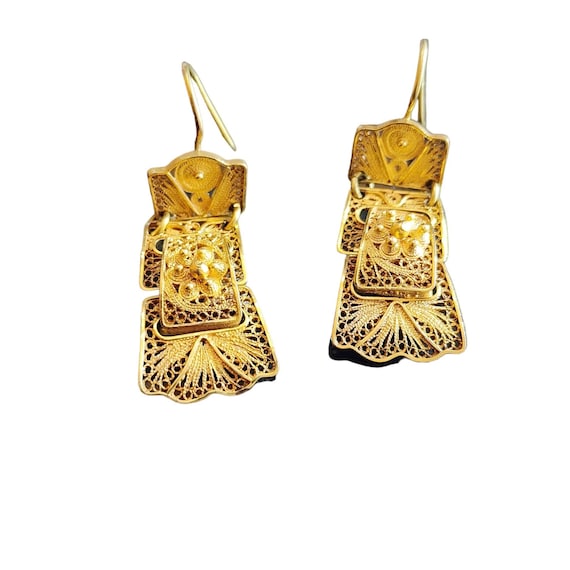 Estate 14KT Gold Cantinelle Earrings (A1759)