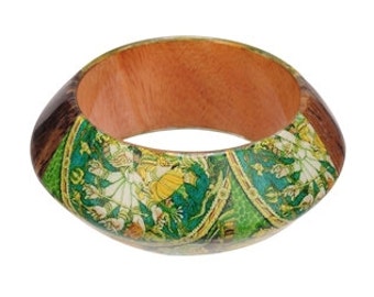 Wide Banana Wood Indonesian Bangle