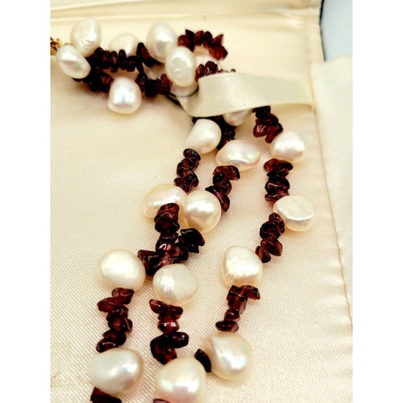 Vintage Estate Cultured Baroque Pearls Garnet Nec… - image 5