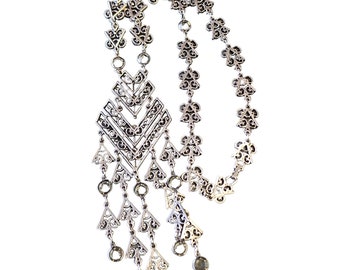 Vintage Unsigned Goldette Crystal Statement Necklace (A2925)