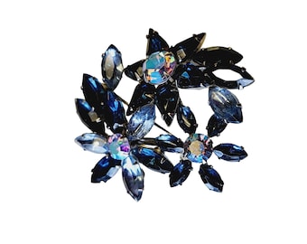 Vintage Unsigned Rhinestone Brooch (A2220)