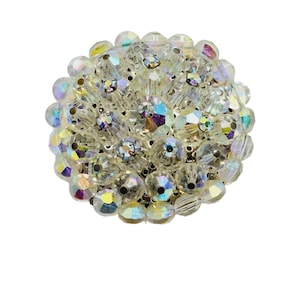 Vintage Ab Crystal Rhinestone Hand Wired Brooch (A839)