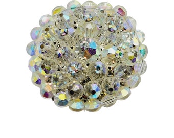 Vintage Ab Crystal Rhinestone Hand Wired Brooch (A839)