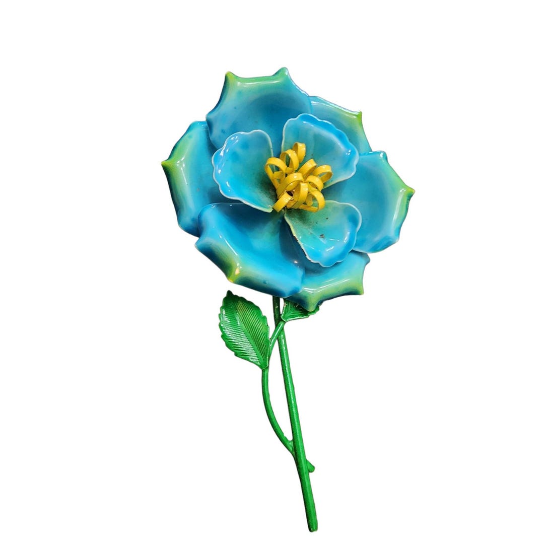アンティークコレクション Vintage Enamel Flower Brooch (A2282) - Etsy