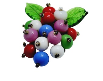 Vintage Miriam Haskell/Frank Hess Glass Brooch (A902)